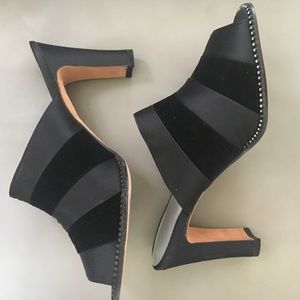 Nina Black Block Heel Mules